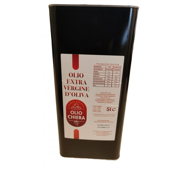 OLIO EVO ETICHETTA ROSSA IN LATTE DA 5 LT