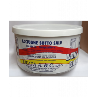 Acciughe Salate di Sciacca 5Kg - Latta 5 Kg : 5 kg III Barre Pezzatura Media